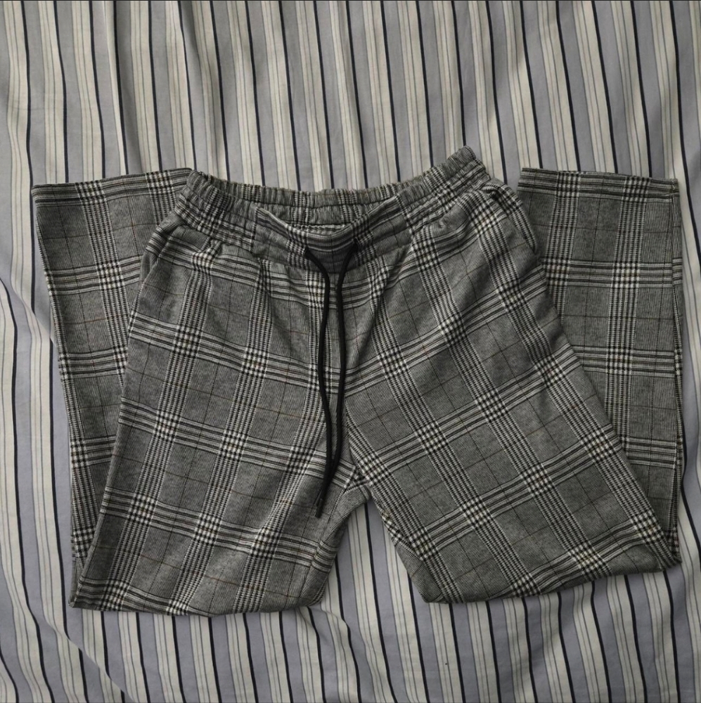 Gray Plaid Pants